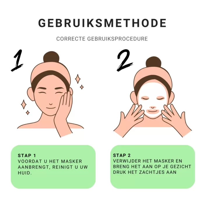 GEBRUIKSMETHODE Bioaqua gezichtmasker stap 1 en stap 2