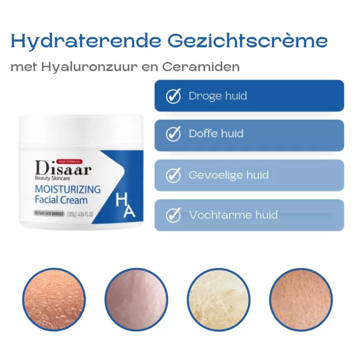 Hydraterende Gezichtscrème met Hyaluronzuur en Ceramiden product foto detail